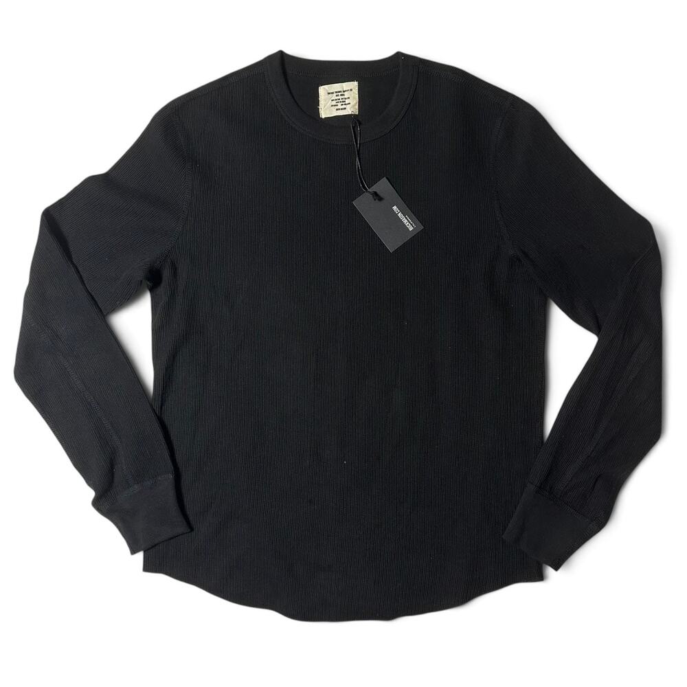 Buck Mason Vintage Thermal Surplus Tee Mens Size S Black Waffle Knit Cotton NWT